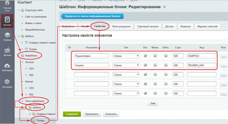 Указание настройки вывода элементов в шаблоне